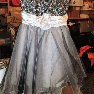 Elegant Black and Silver Kids Dress